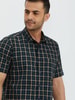 Upbeat Checked Half Sleeve Cotton Shirt with Semi 