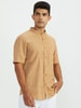 Evoke Printed Half Sleeve Linen Blend Shirt with S