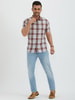 Organic Cotton Checked Half Sleeve Chiseled Fit Co
