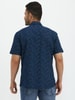 Evoke Printed Half Sleeve Cotton Shirt with Mandar