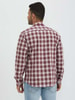 Upbeat Checked Cotton Shirt with Semi Cutaway Coll