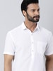 Indigo Solid Half Sleeve Linen Blend Shirt