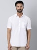 Indigo Solid Half Sleeve Linen Blend Shirt