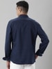 Blue Collar Style Printed Cotton Shirt