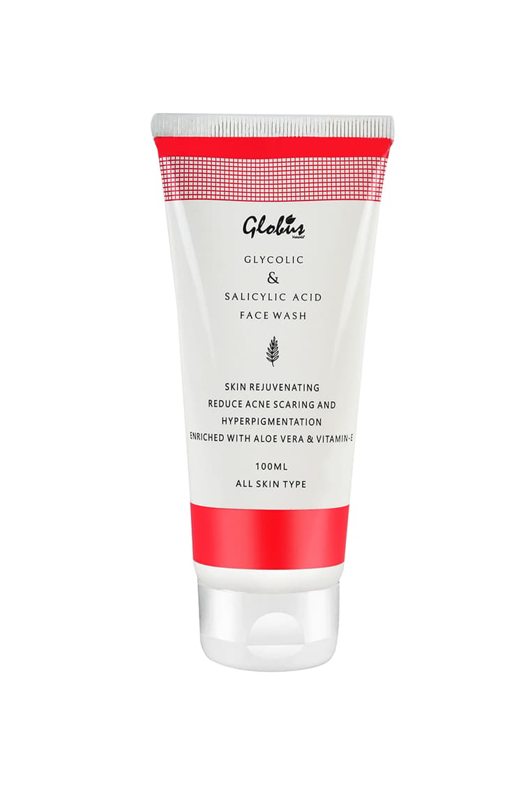 Globus Naturals Pimple Clear Glycolic & Salicylic Acid Face Wash 100ml