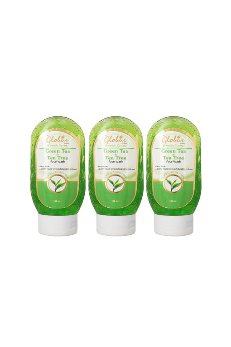 Globus Green Tea And Tea Tree Face Wash Pack Of 3