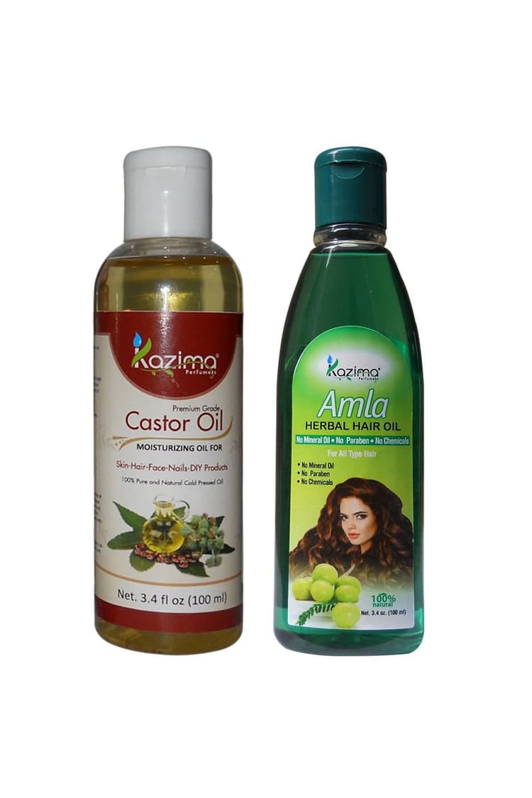 Kazima Combo Of Castor Oil And Amla Herbal Hair Oil Each 100Ml