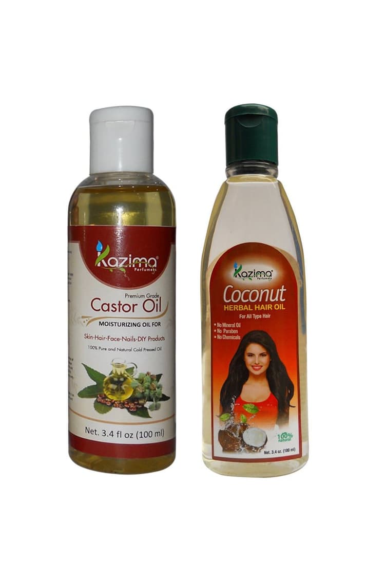 Kazima Combo Of Castor Oil And Coconut Herbal Hair Oil Each 100Ml