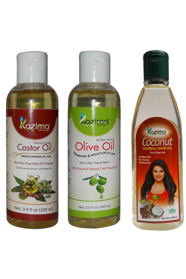 Kazima Olive Oil & Castor Oil & Coconut Herbal Hair Oil Each 100Ml
