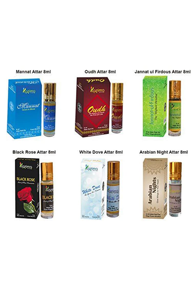 Kazima Premium Fragrance Unisex Attar Perfume Set Of 6Pcs 8Ml Roll On