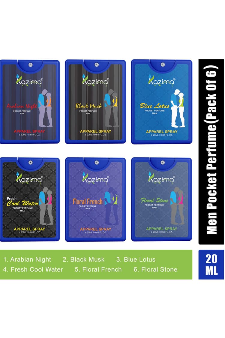 KAZIMA Pocket Perfume For Men 20Ml Each Pack of 6