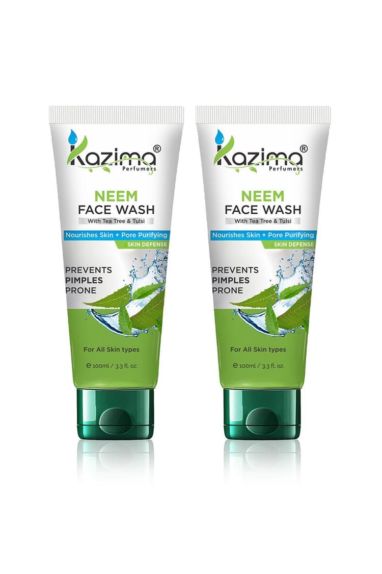 Kazima Neem Face Wash With Tea Tree & Tulsi Combo Pack 2 Pcs Of 100Ml
