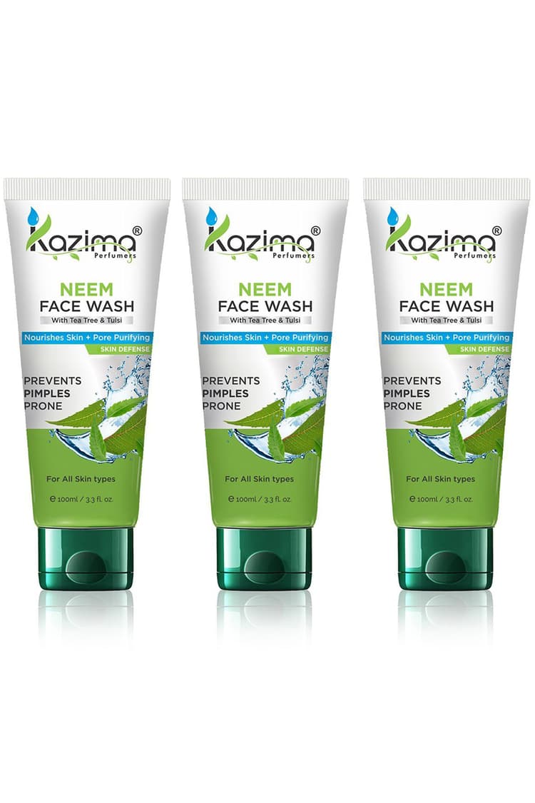 Kazima Neem Face Wash With Tea Tree & Tulsi Combo Pack 3 Pcs Of 100Ml