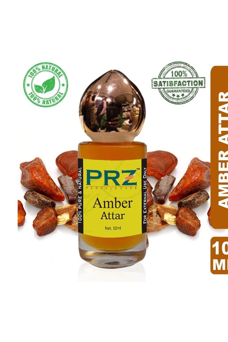 PRZ Amber Attar Roll On For Unisex 10 Ml Pure Natural Non Alcoholic