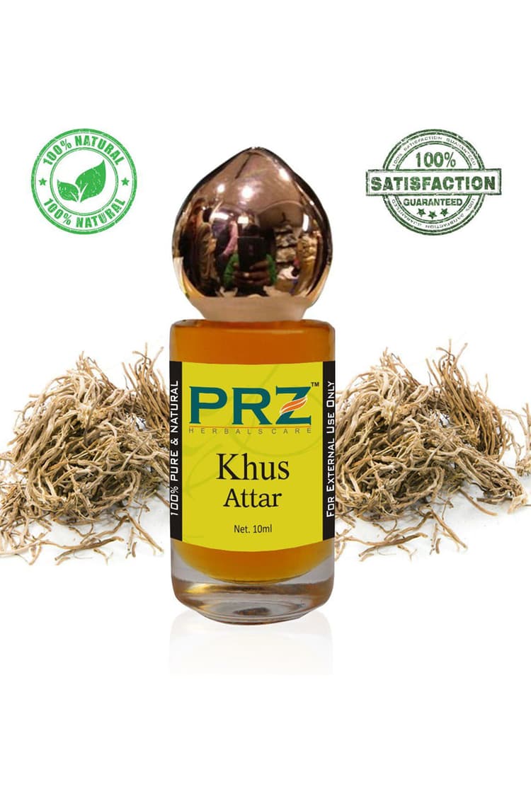 PRZ Khus Attar Roll On For Unisex 10 Ml Pure Natural Non Alcoholic