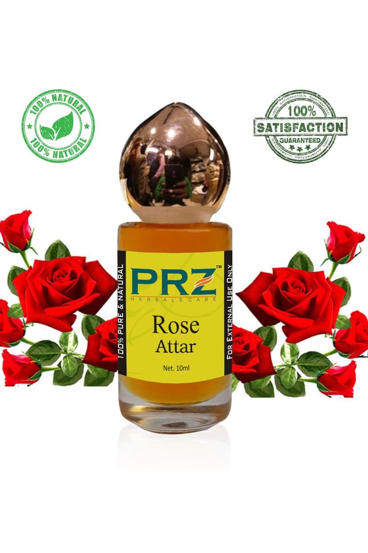 PRZ Rose Attar Roll On Unisex Pure 10 Ml Pure Natural Non Alcoholic