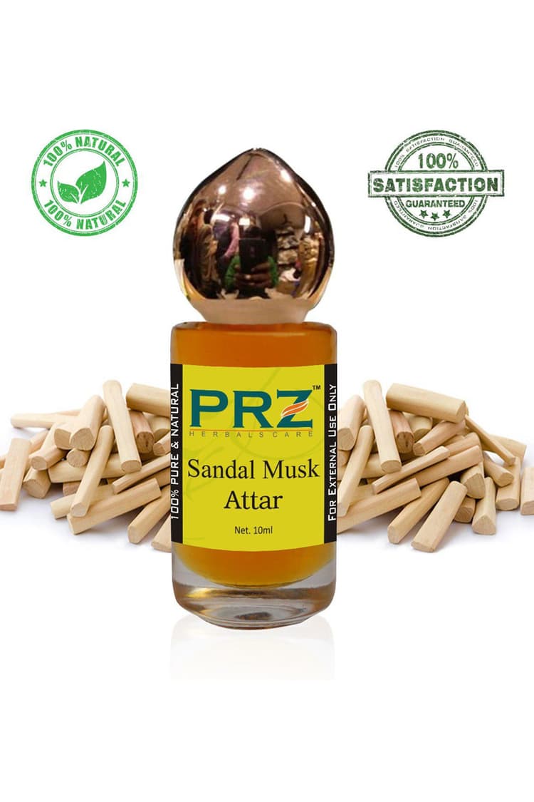 PRZ Sandal Musk Attar Roll On Unisex 10 Ml Pure Natural Non Alcoholic