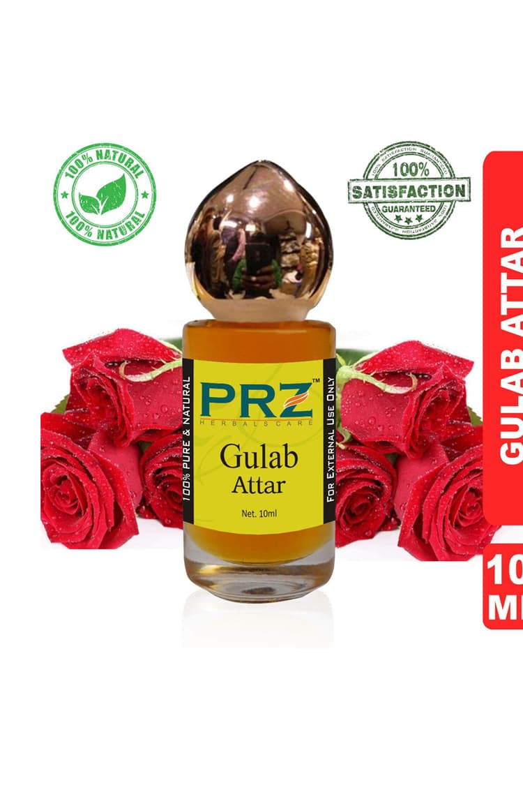 PRZ Gulab Attar Roll On For Unisex 10 Ml Pure Natural Non Alcoholic
