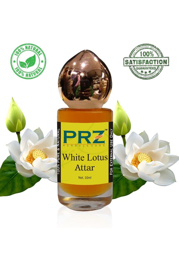 PRZ White Lotus Attar Roll On Unisex 10 Ml Pure Natural Non Alcoholic