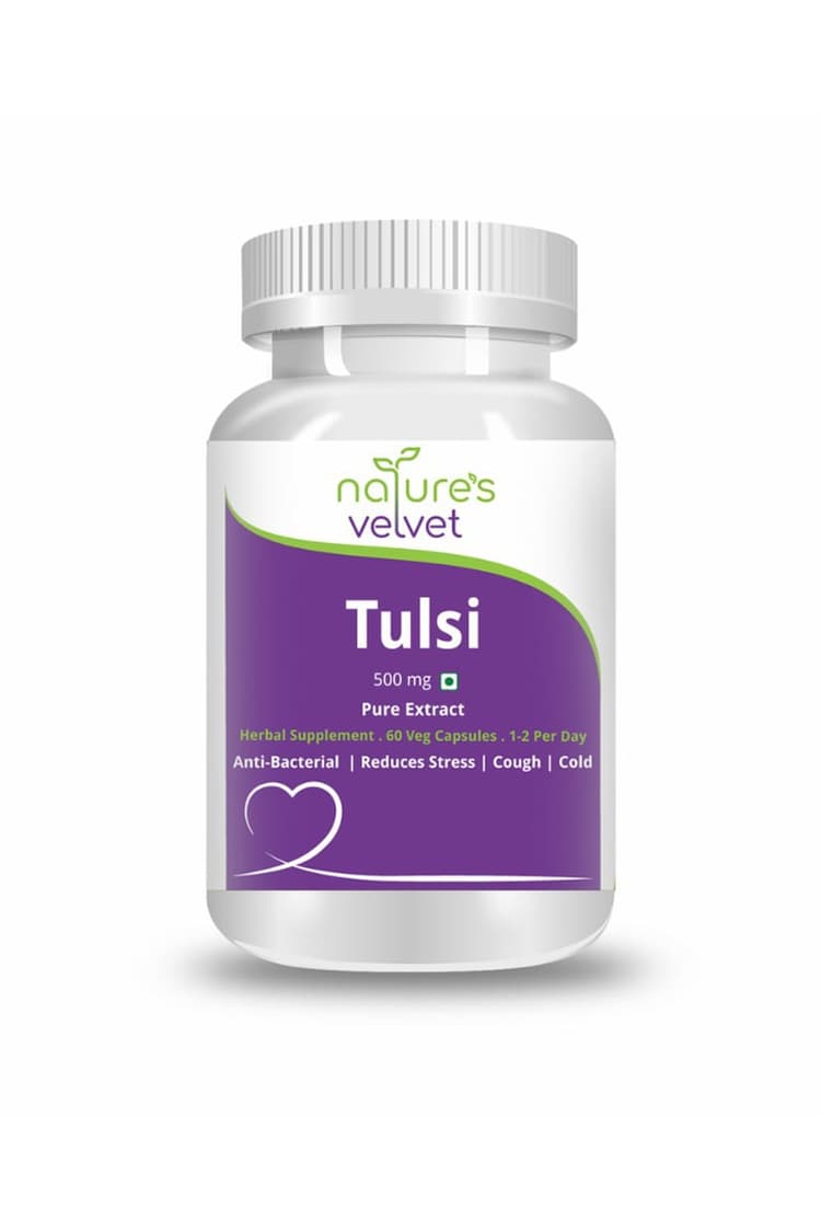 Natures Velvet Tulsi Pure Extract 500 Mg 60 Veggie Capsules