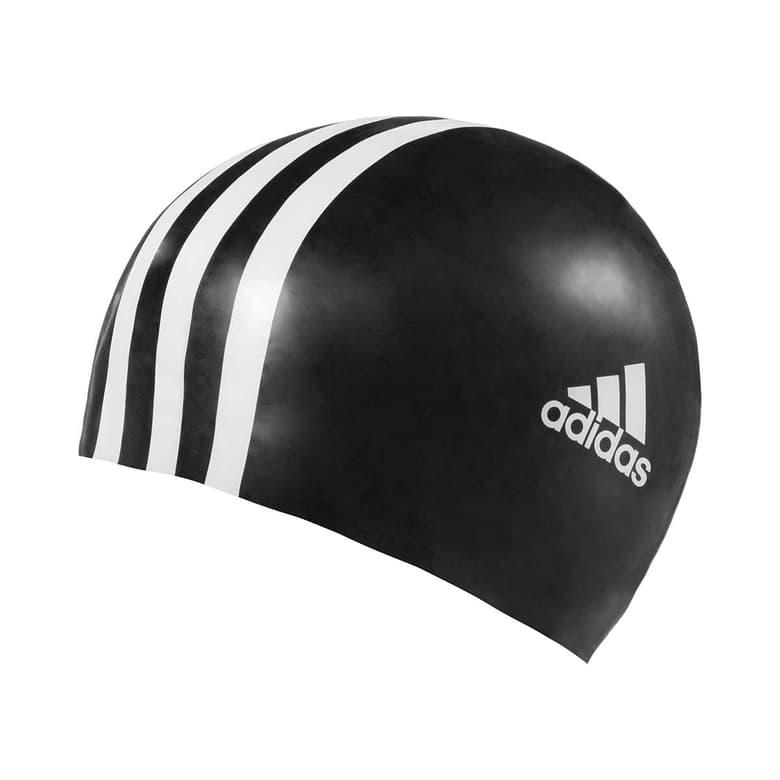 Adidas Silicon 3 Stripes Swimming Cap(Black/White)