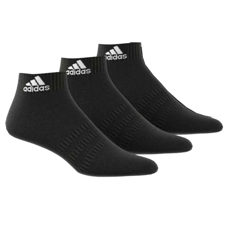 Adidas 3-Stripes Performance Ankle Socks (3 Pairs, Black)