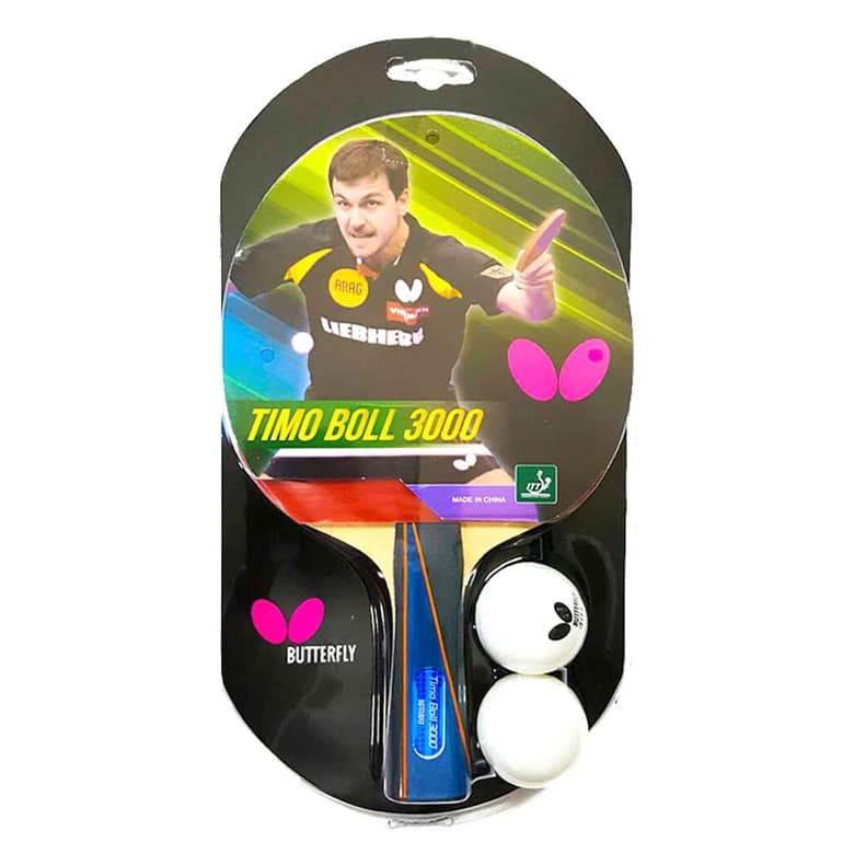 Butterfly Timo Boll 3000 Table Tennis Bat with 2 B