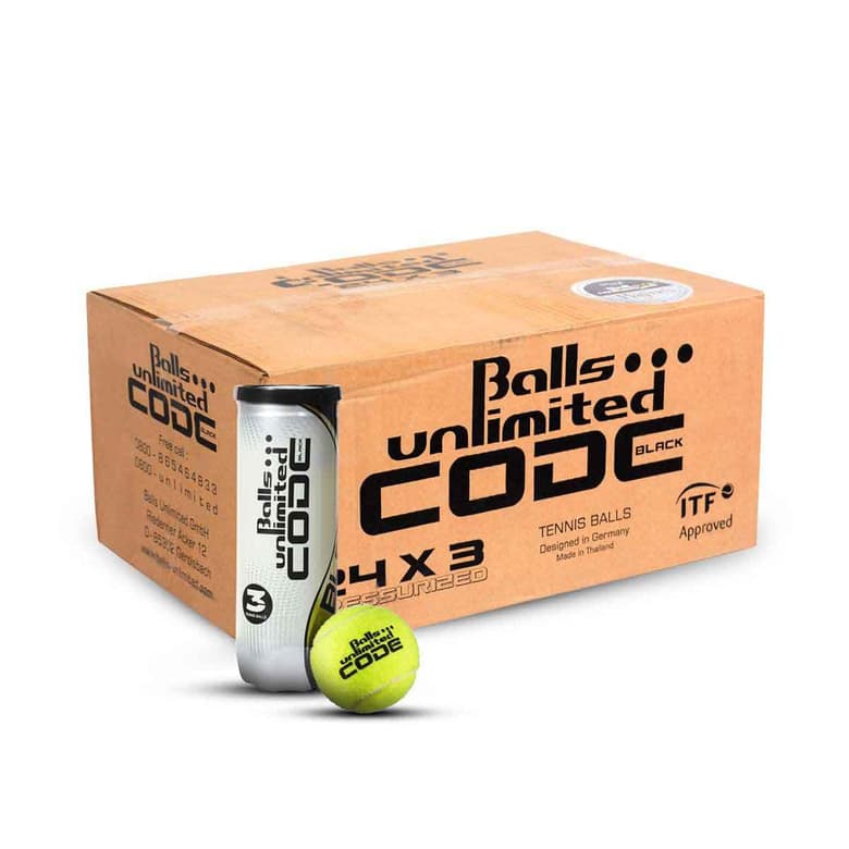 Balls Unlimited Code Black Tennis Ball (24 Cans)