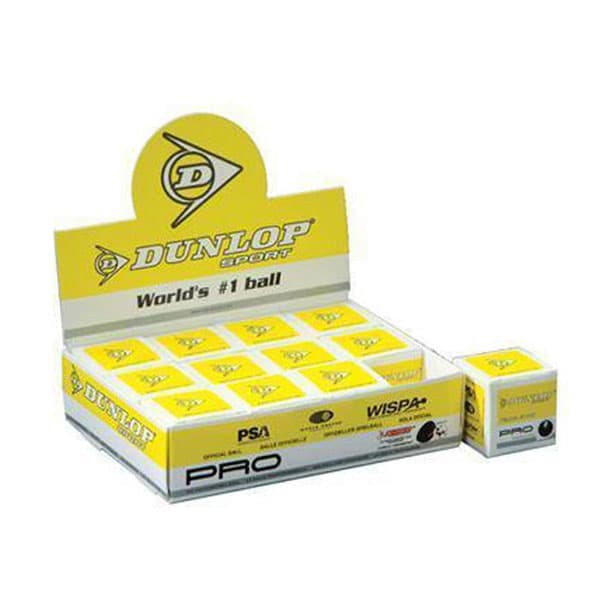 Dunlop Pro Yellow Double Dot Squash Balls