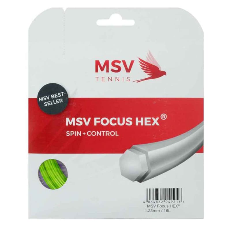 MSV Focus Hex Tennis String (Neon Yellow, 12M)