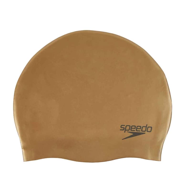 Speedo Plain Moulded Silicone Swimming Cap (Brown)