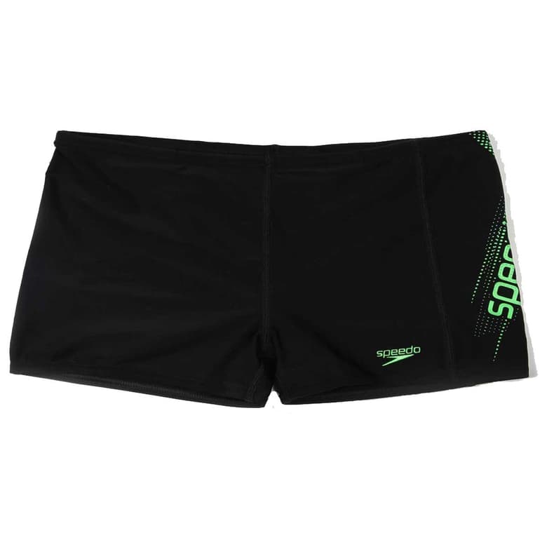 Buy Speedo Sports Logo Panel Aquashort (Black/Fluo Green) Online India