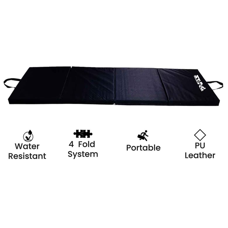 Stag Foldable Fitness Mat (Black, 180CM X 60CM X 10MM)