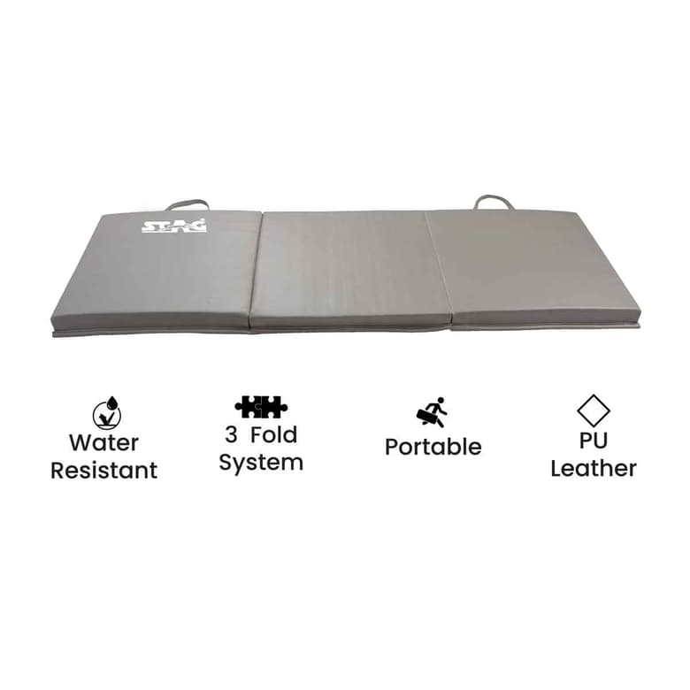 Stag Foldable Fitness Mat (Grey, 180CM X 60CM X 30MM)