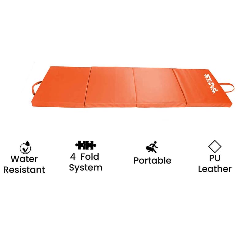 Stag Foldable Fitness Mat (Orange, 180CM X 60CM X 30MM)