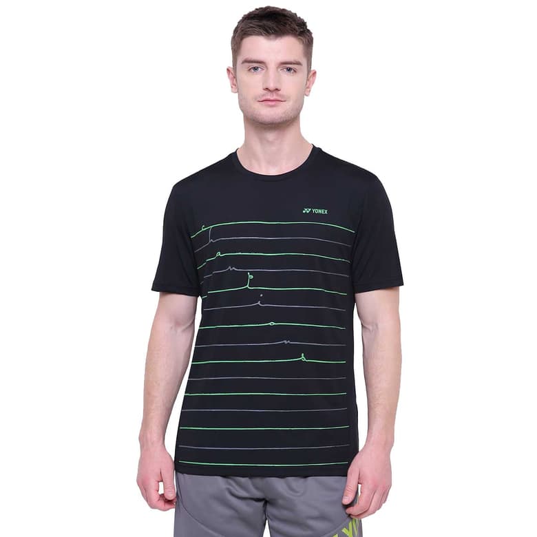 Buy Yonex Mens Round Neck T-Shirt (Jet Black- 1156) Online at Lowest ...