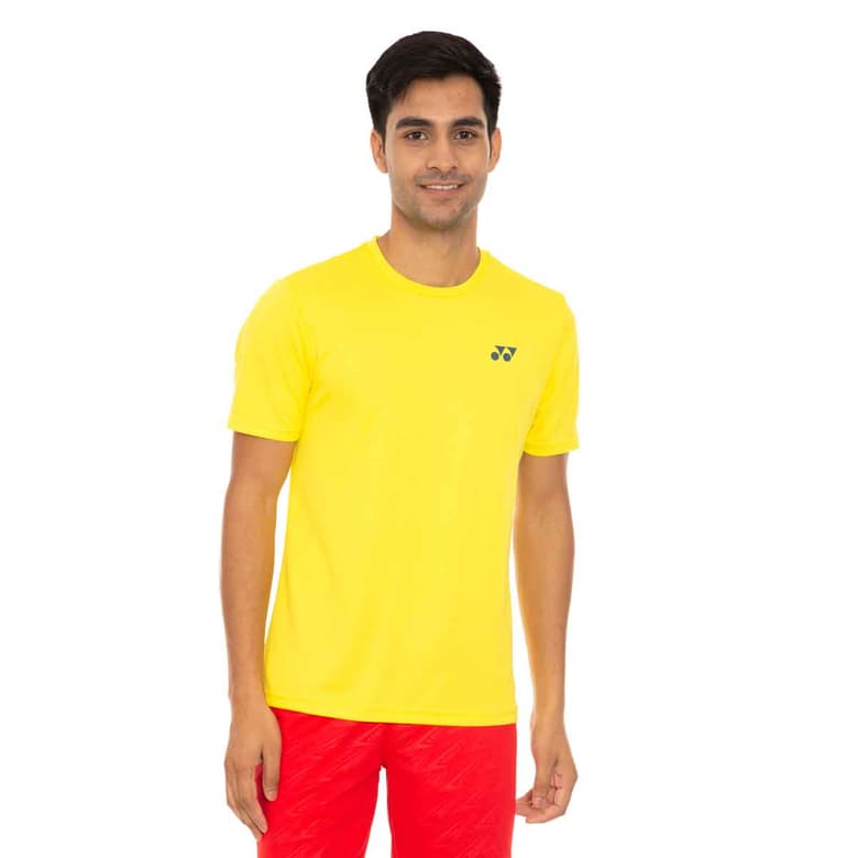 Yonex Mens Round Neck T-Shirt (1445-Blazing Yellow/Gilbratar Sea)