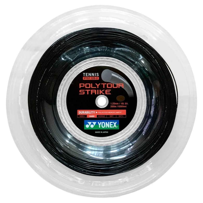 Yonex Poly Tour Strike Tennis String Reel (Cool Black, 200M)
