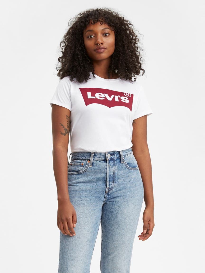 Introducir 48+ imagen levi’s white shirt women’s