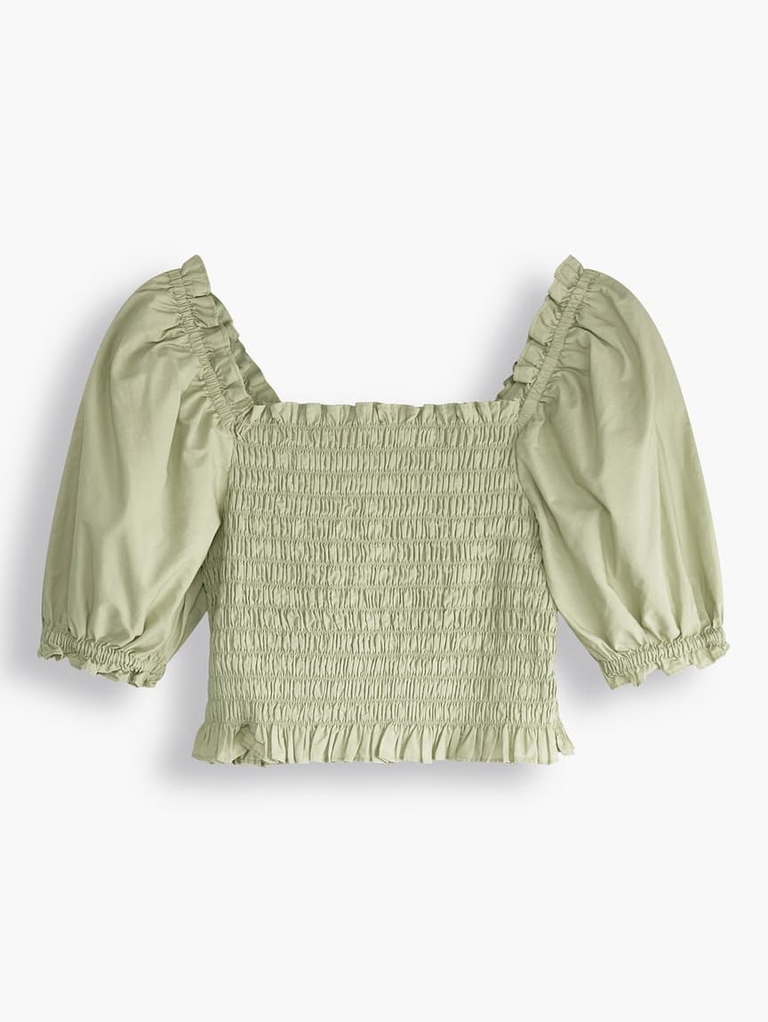 Buy Levi's® Women's Rey Smocked Short Sleeve Blouse | Levi’s® Official ...