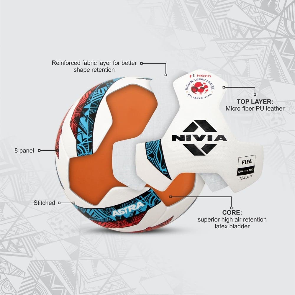 Nivia FIFA Quality PRO Astra with ISL Logo (Multicolor) Size - 5 – KHELSPACE