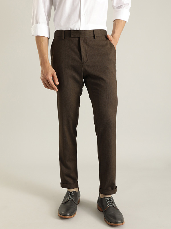 Buy Men Urban Fit Polyester Blend Trouser Online | Indian Terrain