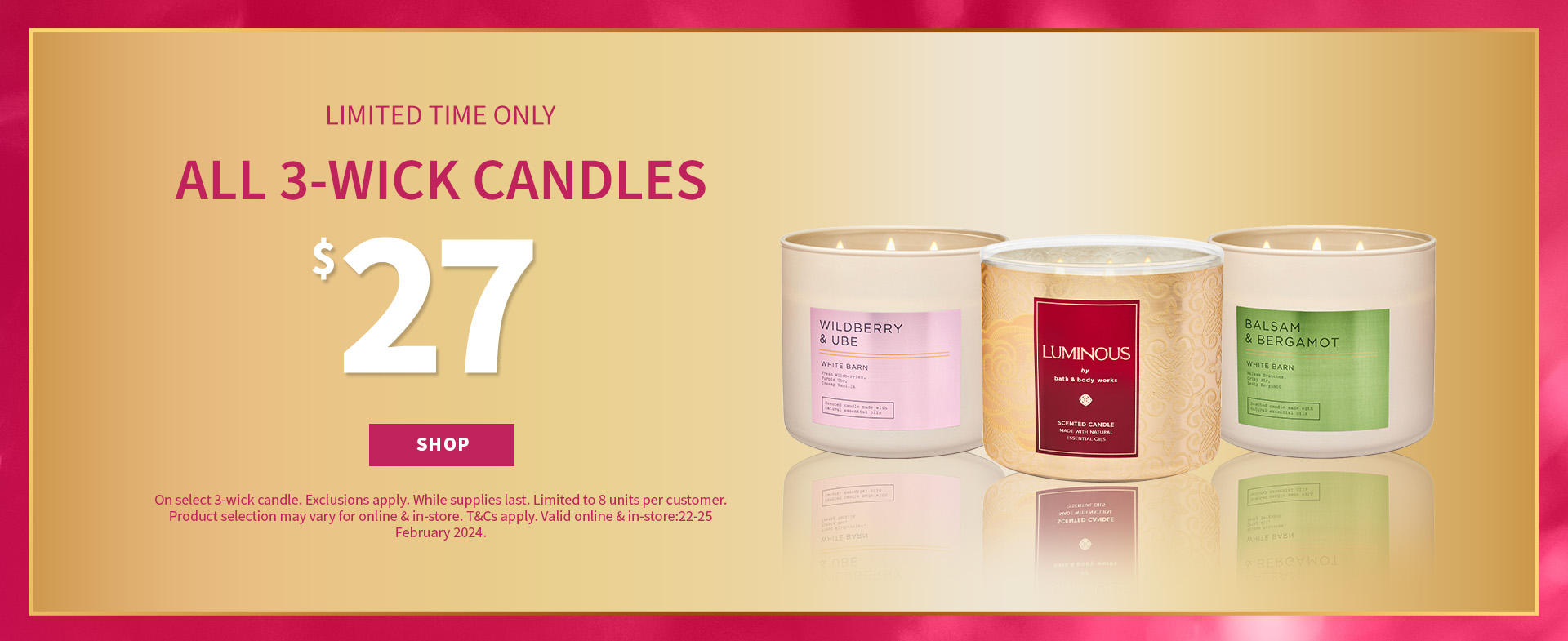 LIMITED TIME ONLY ALL 3-WICK CANDLES $$