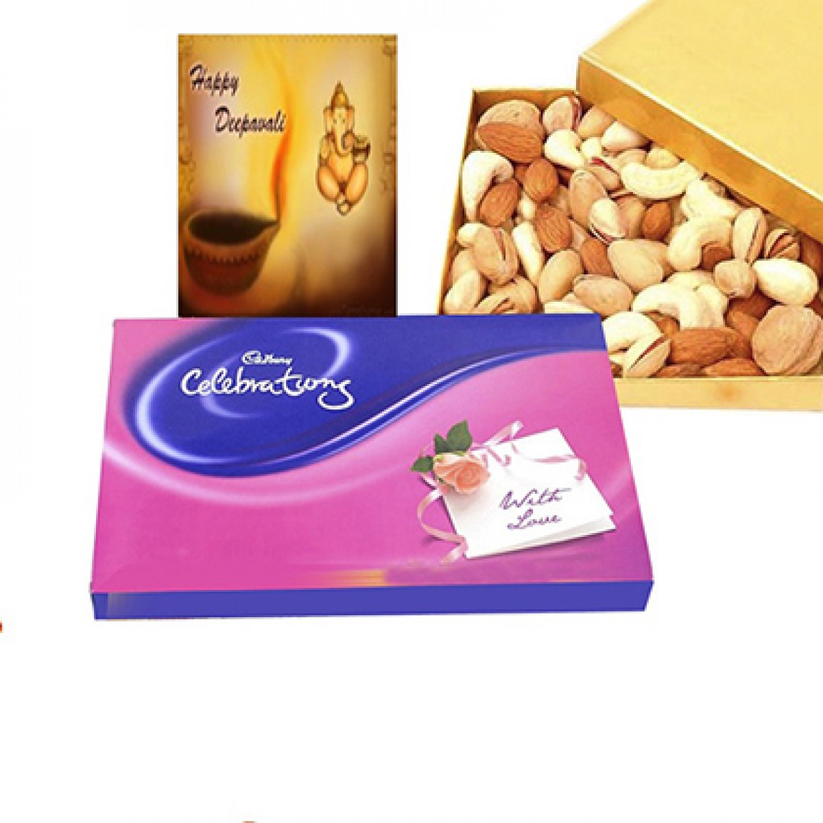 Send Sweets Hamper with Shubh Deepavali Decor to India