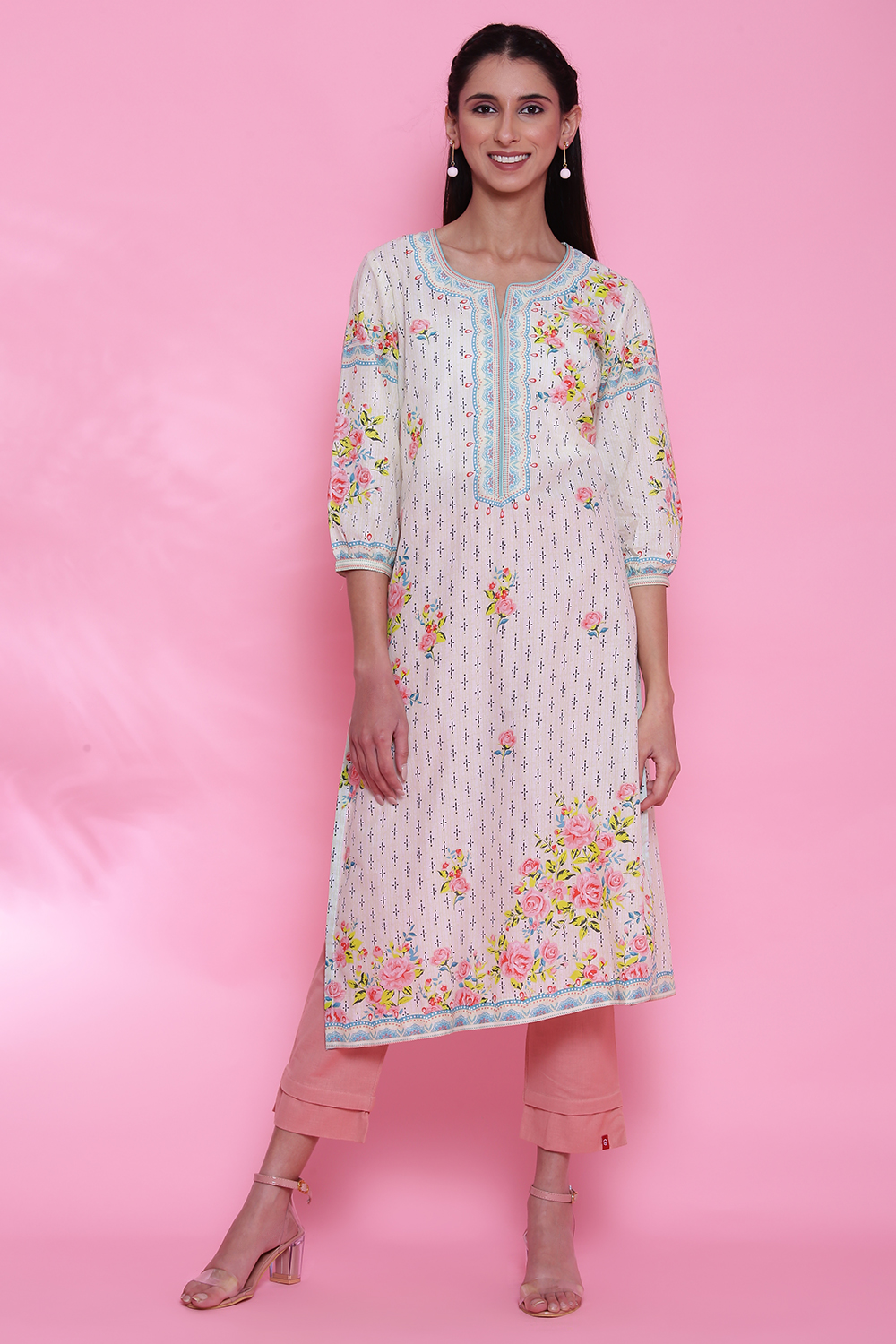 

Cream Cotton Straight Kurta