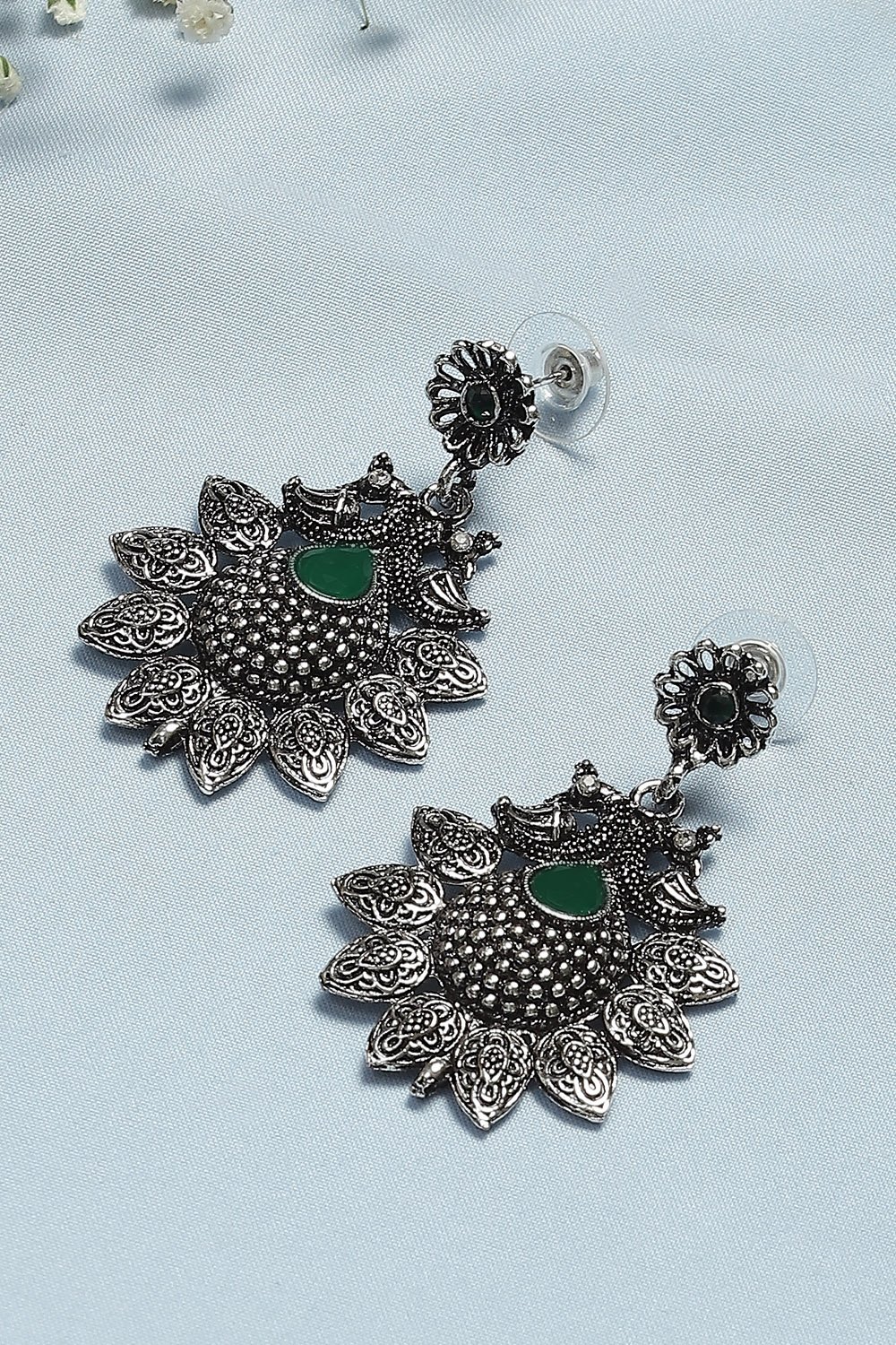 

Oxidised Green Brass Earrings