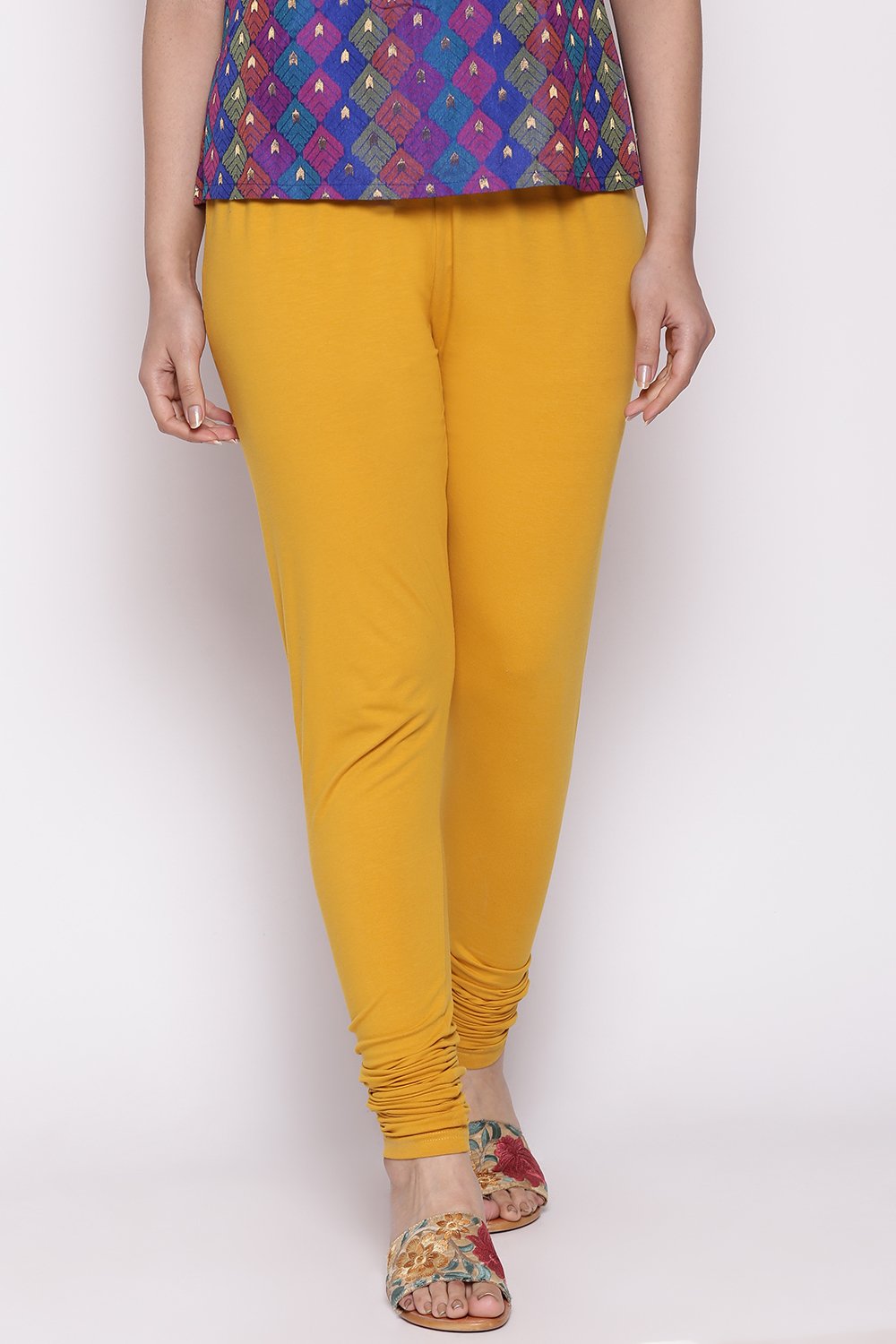 

Yellow Cotton Lycra Churidar