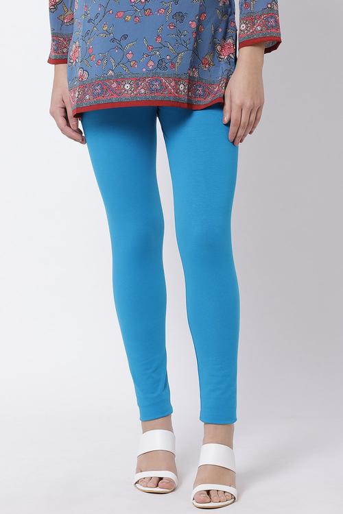 

Deep Turquoise Cotton Lycra Leggings