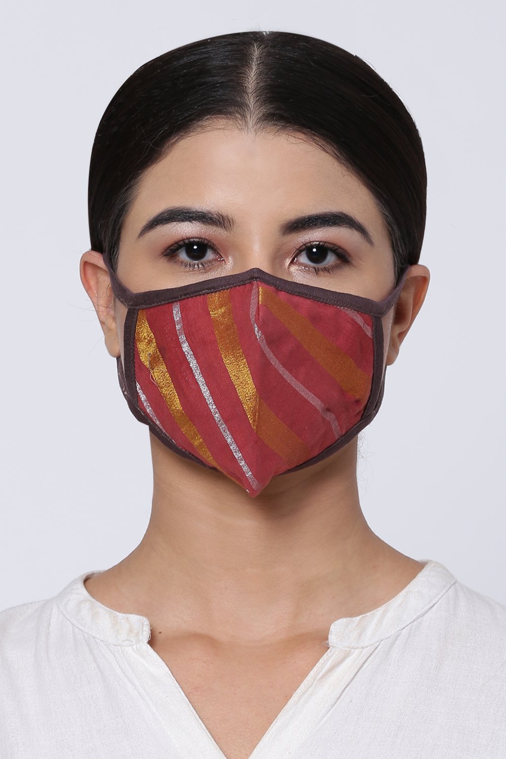 

Red Cotton Yarndyed Face Mask