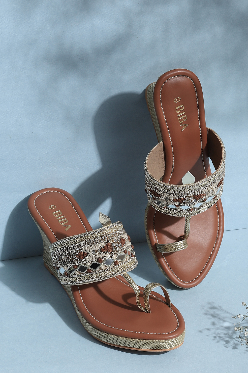 

Beige Embellished Sandals